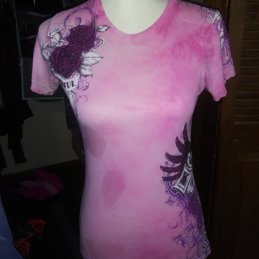 Sinful bling t-shirt, szXL, EUC